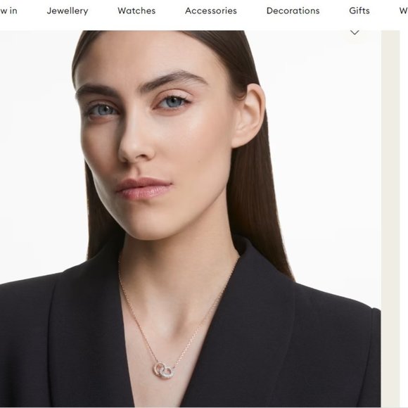 Swarovski | Rose Gold Crystal Necklace | Intertwind Circles - Picture 8 of 8